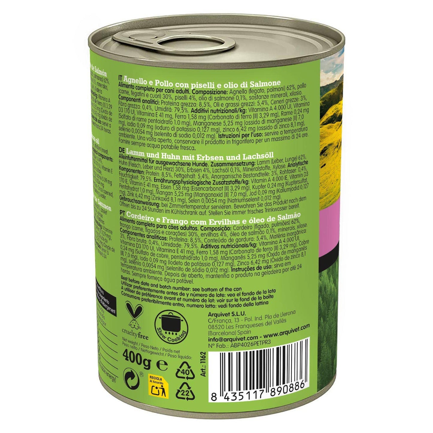 Arquivet Wet Dog Food Adult Lamb and Chicken [400g]