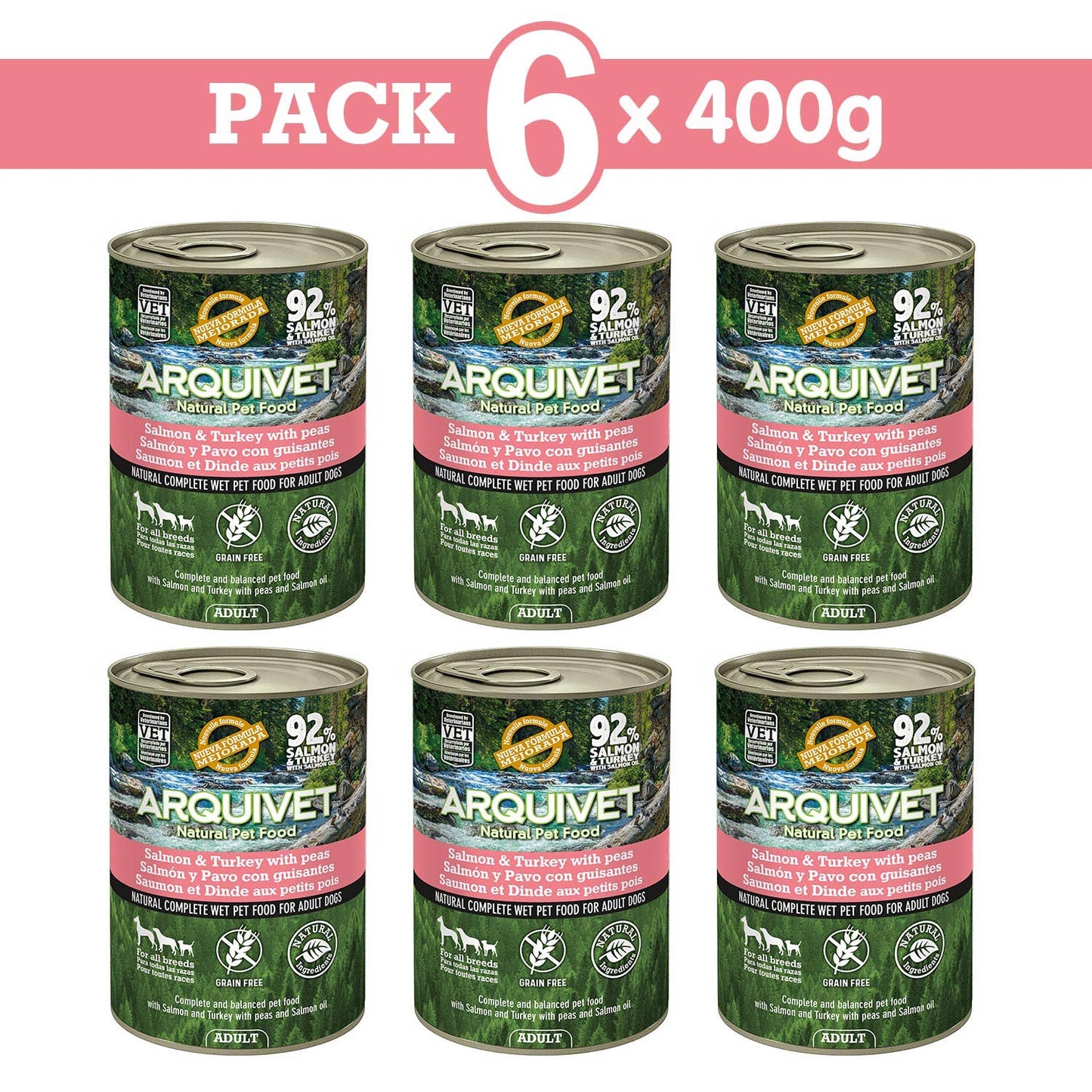 Arquivet Wet Dog Food Adult Salmon and Turkey [400g]