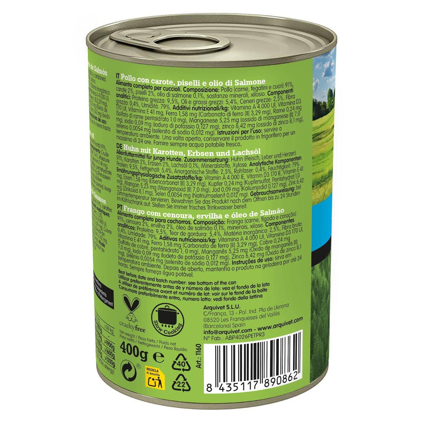 Arquivet Wet Dog Food Puppy and Junior Chicken [400g]