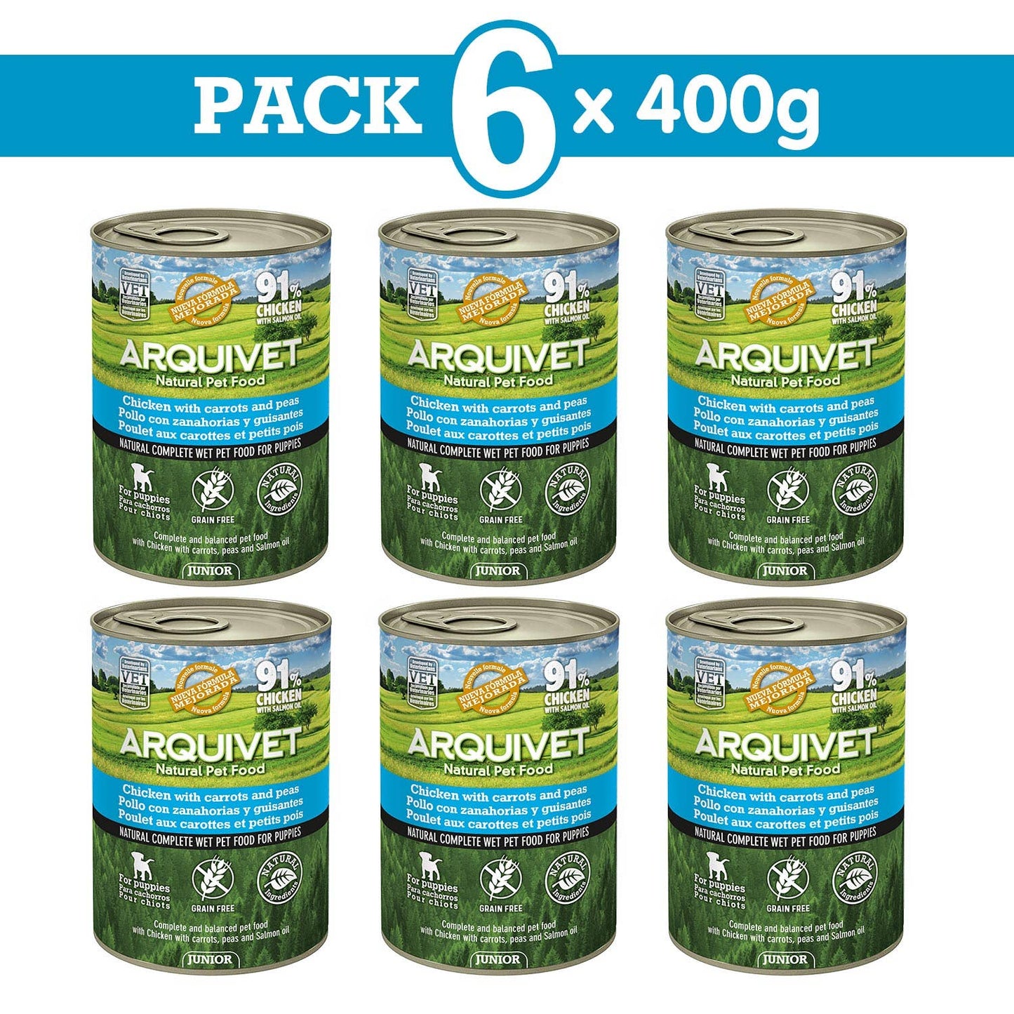 Arquivet Wet Dog Food Puppy and Junior Chicken [400g]