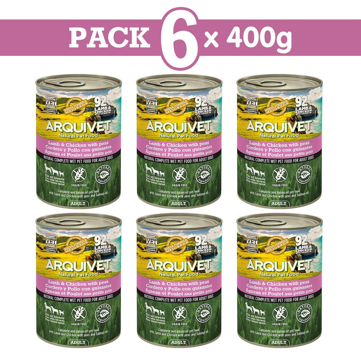 Arquivet Wet Dog Food Adult Lamb and Chicken [400g]